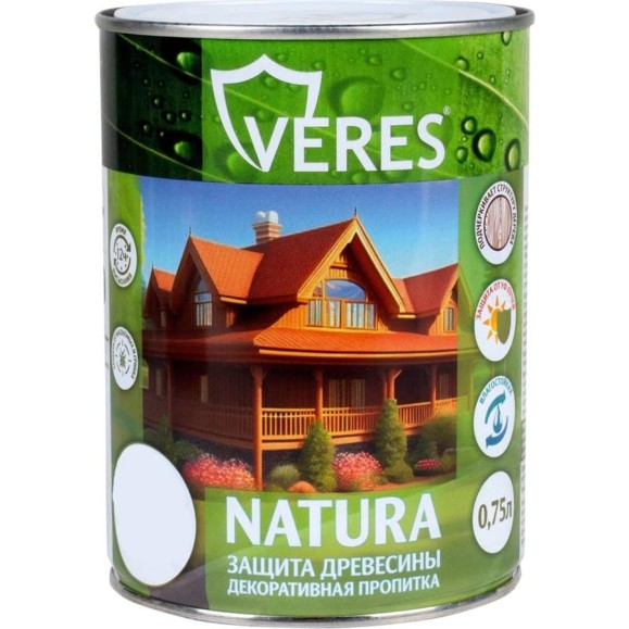 Декоративная пропитка для дерева VERES Natura полуматовая, 0.75 л, дуб 262276
