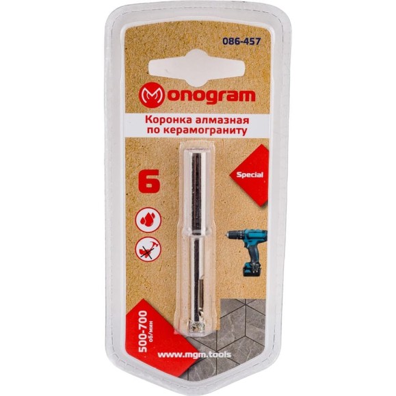 Коронка алмазная Special (6х65 мм) MONOGRAM 086-457