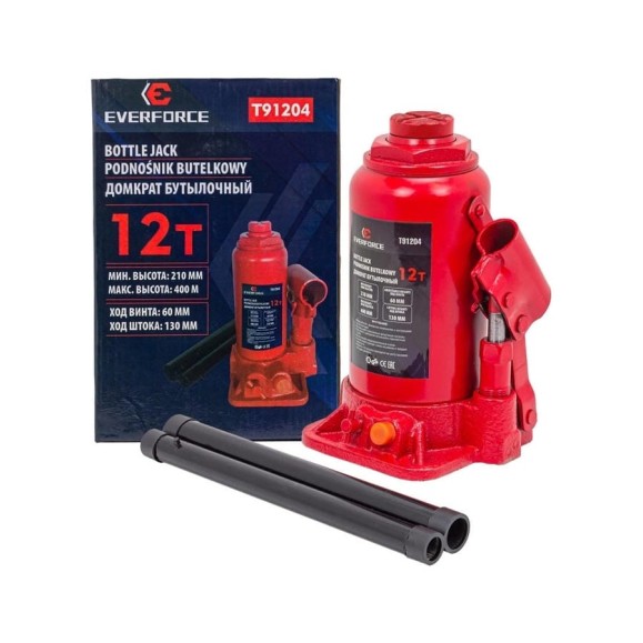 Бутылочный домкрат EVERFORCE 12т EF-T91204(52655) Бутылочный домкрат EVERFORCE 12т EF-T91204(52655)