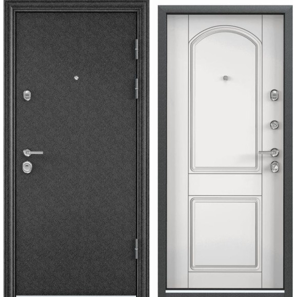 Металлическая входная дверь для квартиры Torex Ultimatum 880x2050 мм, правая, черный/белый 2000003148288 Металлическая входная дверь для квартиры Torex Ultimatum 880x2050 мм, правая, черный/белый 2000003148288