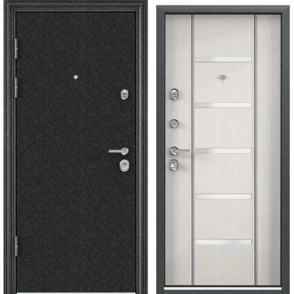 Металлическая входная дверь для квартиры Torex Ultimatum 950x2100 мм, левая, черный/бежевый 2000002648772