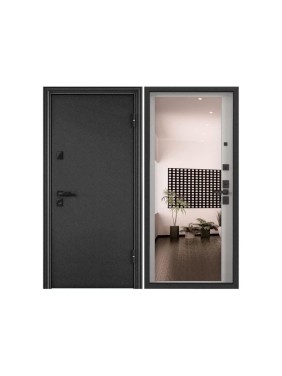 Металлическая входная дверь для квартиры Torex Ultimatum-M 880x2100 мм, правая, зеркало, черный/белый 2000006068446