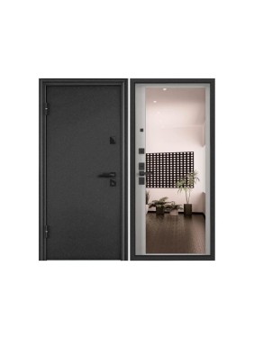 Металлическая входная дверь для квартиры Torex Ultimatum-M 950x2070 мм, левая, зеркало, черный/белый 2000006164254