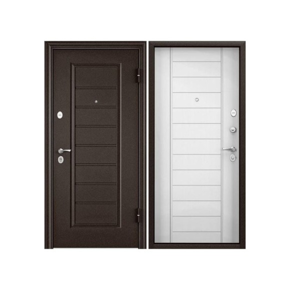 Металлическая входная дверь для квартиры Torex Flat-M 950x2050, правая, коричневый 2000006210272