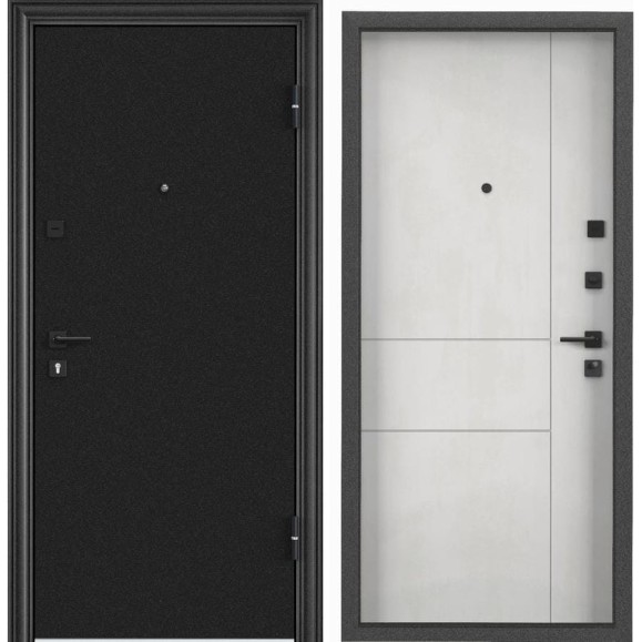 Металлическая входная дверь для квартиры Torex Flat-M 950x2050, правая, темно-серый/серый 2000005748257