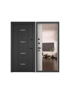 Металлическая входная дверь для квартиры Torex Flat-M 950x2050, левая, темно-серый 2000006189417