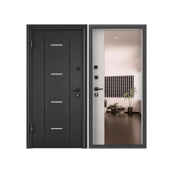 Металлическая входная дверь для квартиры Torex Flat-M 950x2050, левая, темно-серый 2000006189417