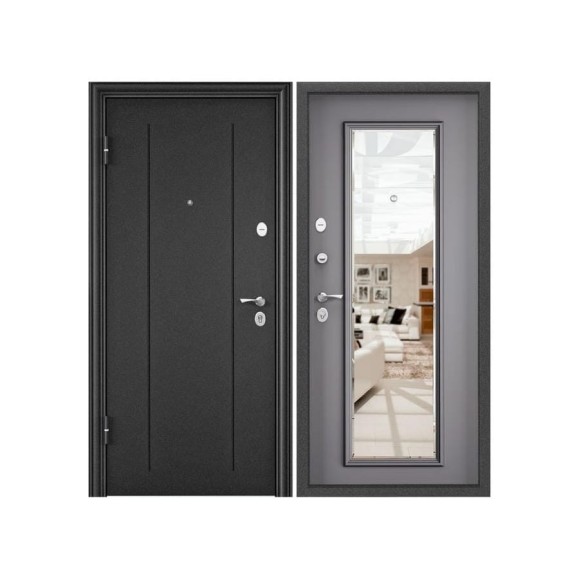 Металлическая входная дверь для квартиры Torex Flat-M 950x2050, левая, темно-серый 2000006329097 Металлическая входная дверь для квартиры Torex Flat-M 950x2050, левая, темно-серый 2000006329097