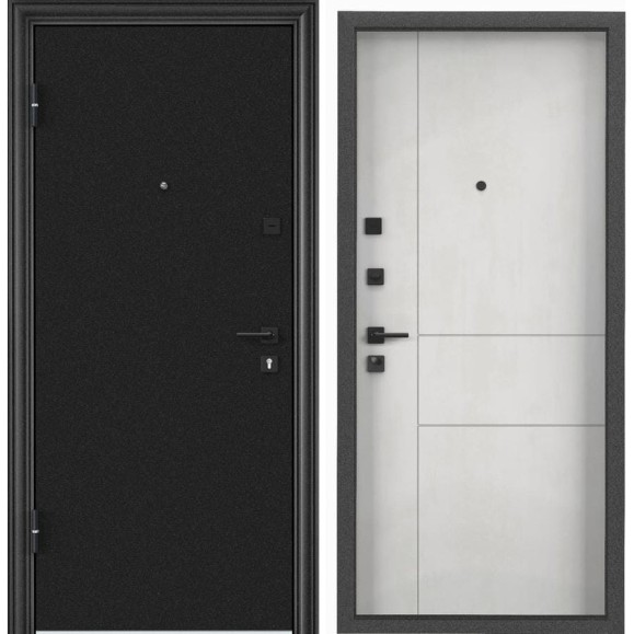 Металлическая входная дверь для квартиры Torex Flat-M 950x2050, левая, темно-серый/серый 2000005748240