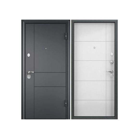 Металлическая входная дверь для квартиры Torex Flat-M 860x2100, правая, серый/бежевый 2000006329165