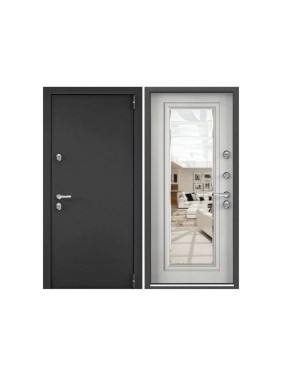 Входная дверь для загородного дома Torex Snegir Pro металлическая, 950x2050 мм, правая, зеркало, черный/серый 2000005756597