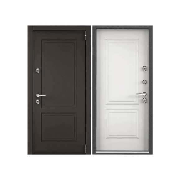 Входная дверь для загородного дома Torex Snegir Pro металлическая, 950x2050 мм, правая, коричневый/белый 2000006215369