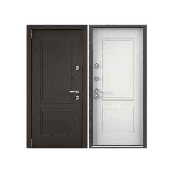 Входная дверь для загородного дома Torex Snegir Pro металлическая, 950x2050 мм, левая, коричневый/белый 2000006215352