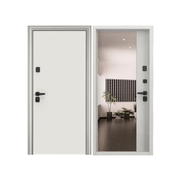 Входная металлическая дверь Torex Super Omega PRO для квартиры 950x2050, правая, зеркало, белый 2000005994647