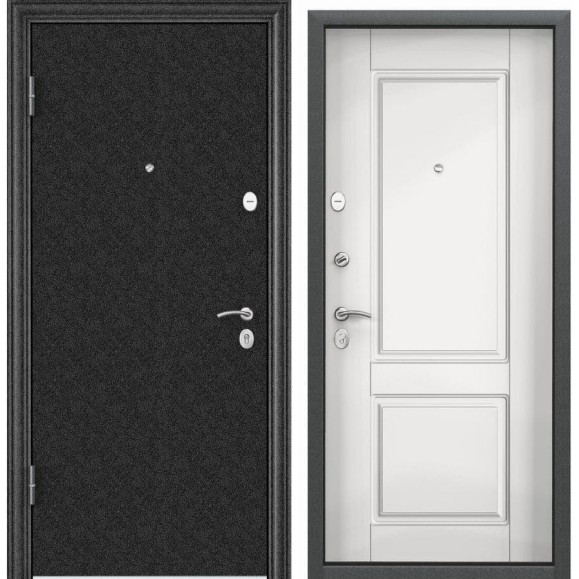 Входная дверь для квартиры Torex Flat-L металлическая, 950x2050 мм, левая, черный/белый 2000006164667