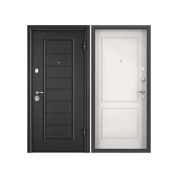 Входная дверь для квартиры Torex Flat-L металлическая, 950x2050 мм, правая, темно-серый/белый 2000006170415