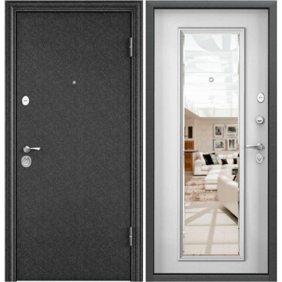Входная дверь для квартиры Torex Flat-L металлическая, 860x2050 мм, правая, черный/бежевый 2000006349798