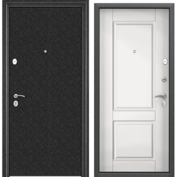 Входная дверь для квартиры Torex Flat-L металлическая, 950x2050 мм, правая, черный/белый 2000006164650