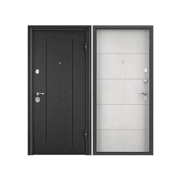 Входная дверь для квартиры Torex Flat-L металлическая, 950x2050 мм, правая, темно-серый/светло-серый 2000006138613