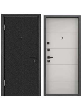 Входная дверь для квартиры Torex Flat-M металлическая, 860x2050 мм, левая, черный/белый 2000005748264