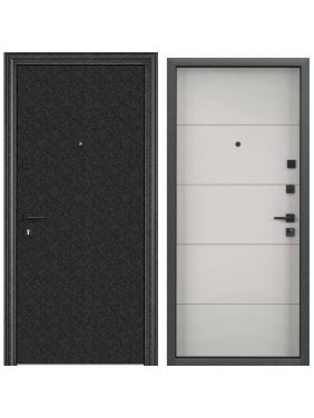 Входная дверь для квартиры Torex Flat-M металлическая, 860x2050 мм, правая, черный/белый 2000005748271