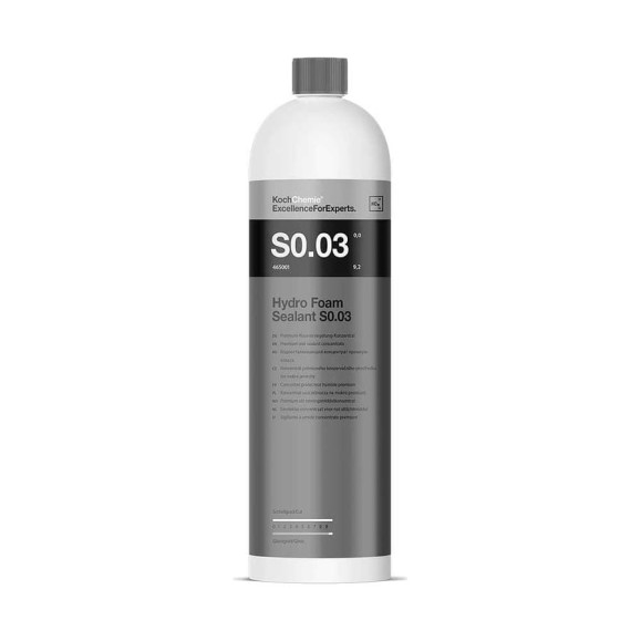 Гидрофобное покрытие для кузова и стекол Hydro foam sealant s0.03 концентрат-сиалант Koch Chemie 1л 465001 053792 2778 Гидрофобное покрытие для кузова и стекол Hydro foam sealant s0.03 концентрат-сиалант Koch Chemie 1л 465001 053792 2778