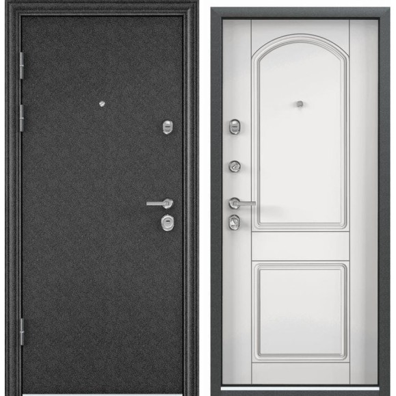 Металлическая входная дверь для квартиры Torex Ultimatum 880x2050 мм, левая, черный/белый 2000002684244 Металлическая входная дверь для квартиры Torex Ultimatum 880x2050 мм, левая, черный/белый 2000002684244