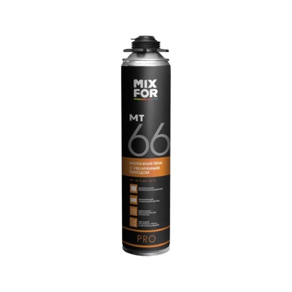 Монтажная профессиональная пена MIXFOR Foam Pro МТ66 от -10 до +30 С, 850 мл A1205Z-1