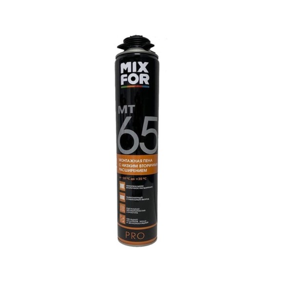Монтажная профессиональная пена MIXFOR Foam Pro от -10 до +35 С, 750 мл МТ65