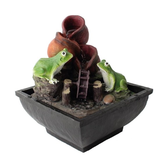 Комнатный фонтан GARDEN SHOW Лягушки с кувшинами 13,5x13,5x16,5 см 1/12 ПТ000002271