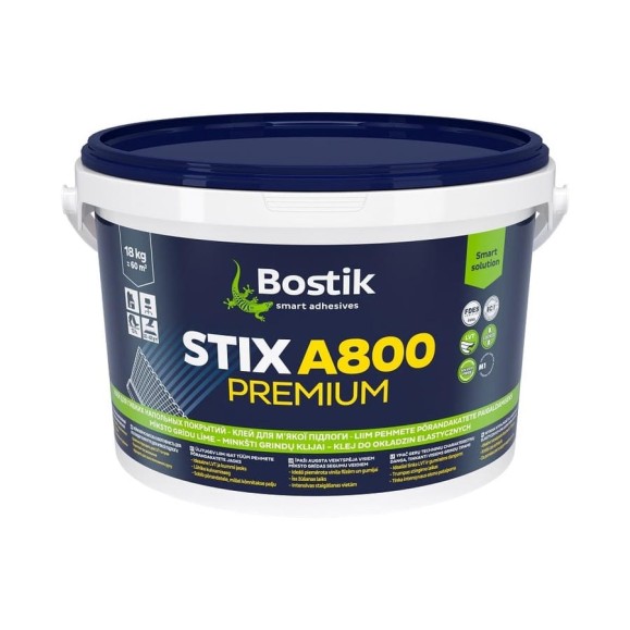 Высокоэффективный акриловый клей для напольных покрытий BOSTIK STIX A800 PREMIUM 18 кг 30615491 Высокоэффективный акриловый клей для напольных покрытий BOSTIK STIX A800 PREMIUM 18 кг 30615491