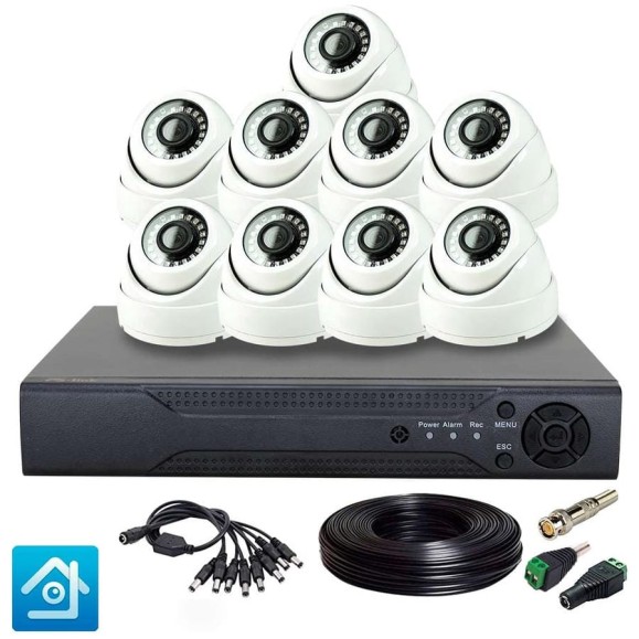 Комплект видеонаблюдения PS-link ahd 2мп kit-a209hd 9 камер для помещения 3960