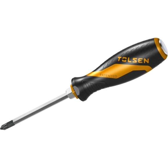 Крестовая отвертка TOLSEN GRIPro Phillips №1, 100 мм, силовая 20122 Крестовая отвертка TOLSEN GRIPro Phillips №1, 100 мм, силовая 20122