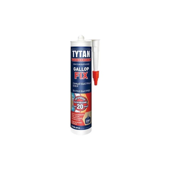 Монтажный клей TYTAN PROFESSIONAL Gallop Fix, 290 мл, белый 53241
