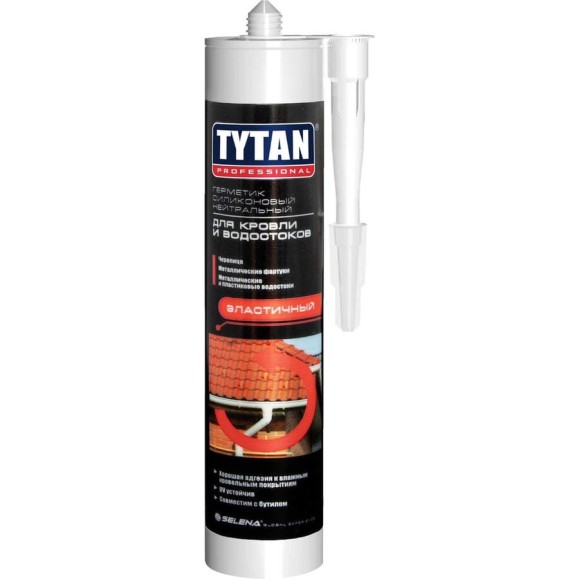 Нейтральный силиконовый герметик для кровли TYTAN Professional 310 мл, черный 250695