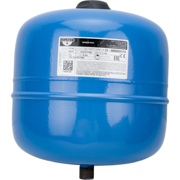 Расширительный бак HYDRO-PRO 12 л, 10 Бар, 3/4"G, синий ZILMET 11A0001200 Расширительный бак HYDRO-PRO 12 л, 10 Бар, 3/4"G, синий ZILMET 11A0001200