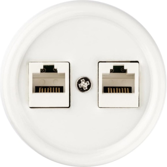 Компьютерная двойная розетка RJ45 TDM ELECTRIC белая «Болонь» SQ1820-0051 Компьютерная двойная розетка RJ45 TDM ELECTRIC белая «Болонь» SQ1820-0051