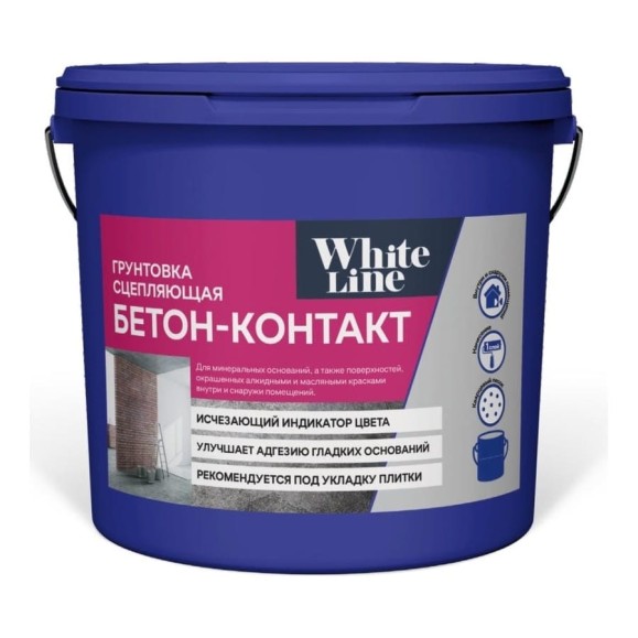 Грунтовка White Line WL ВД бетон-контакт, с индикатором, ведро 25 кг 4690417093120