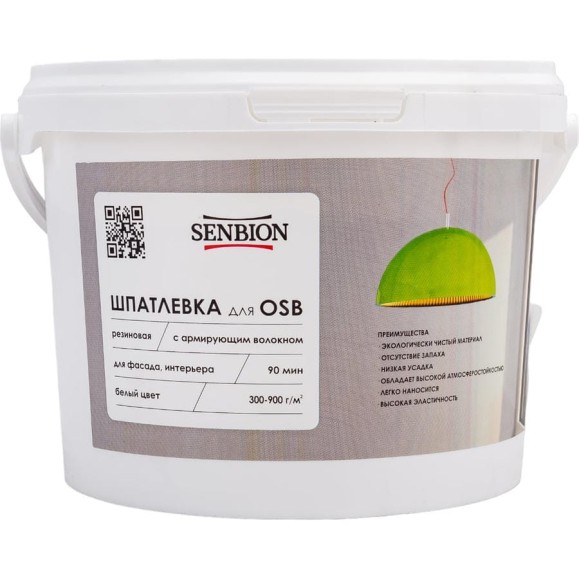 Резиновая шпатлевка с армирующим волокном для OSB SENBION 3 кг S-Шп-15225/3 Резиновая шпатлевка с армирующим волокном для OSB SENBION 3 кг S-Шп-15225/3
