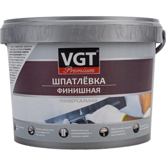 Шпатлевка ВД финишная премиум 3.6 кг VGT 11603673 Шпатлевка ВД финишная премиум 3.6 кг VGT 11603673