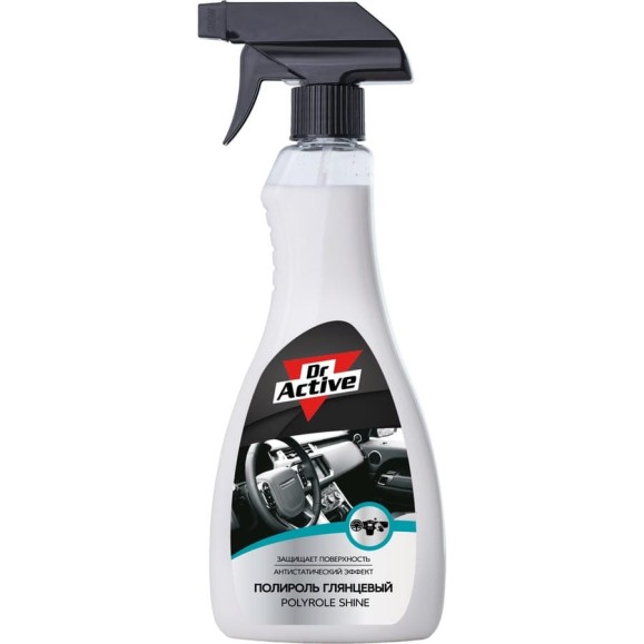 Полироль для кожи, резины и пластика Sintec Dr. Active Polyrole Shine, 500 мл спрей 802451