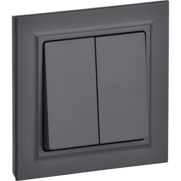 2-клавишный выключатель IEK Brite 10а в сборе вср10-2-0-брг граф. BR-V20-0-10-K53-F 2-клавишный выключатель IEK Brite 10а в сборе вср10-2-0-брг граф. BR-V20-0-10-K53-F