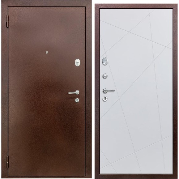 Дверь DIVA 510 2050x860 мм, левая, Антик медь - Д11 Белый софт УТ-00080731