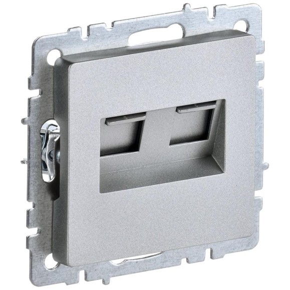 2-ная компьютерная розетка rj45 IEK Brite кат.6 рк11-2-бра алюм. BR-K20-2-K47