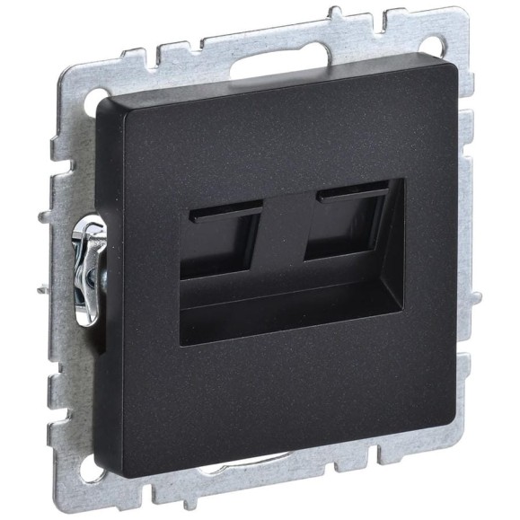 2-ная компьютерная розетка rj45 IEK Brite кат.6 рк11-2-брч черн. BR-K20-2-K02