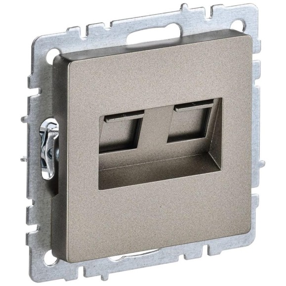 2-ная компьютерная розетка rj45 IEK Brite кат.6 рк11-2-брш шамп. BR-K20-2-K37