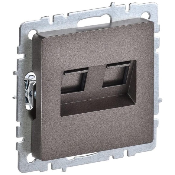 2-ная компьютерная розетка rj45 IEK Brite кат.6 рк11-2-бртб бр. BR-K20-2-K45