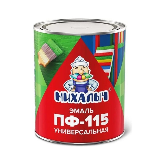 Эмаль Михалыч ПФ-115 красная 0,8 кг 1-900782 Эмаль Михалыч ПФ-115 красная 0,8 кг 1-900782