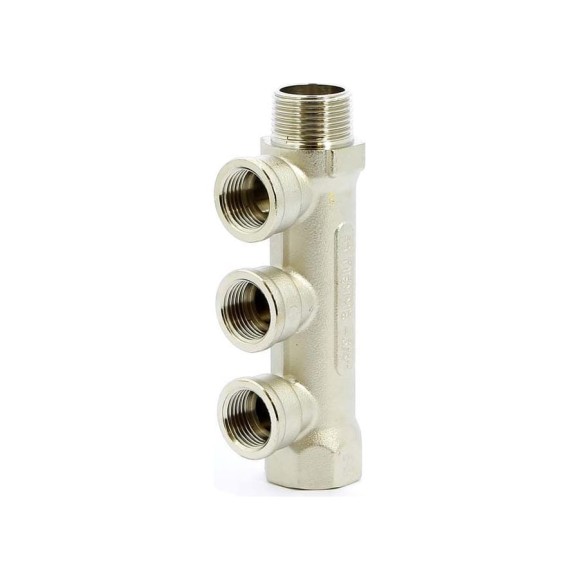 Коллектор Tiemme 4 отвода, 3/4"х1/2"В (никель) 1910076 / 1934N050404 Коллектор Tiemme 4 отвода, 3/4"х1/2"В (никель) 1910076 / 1934N050404