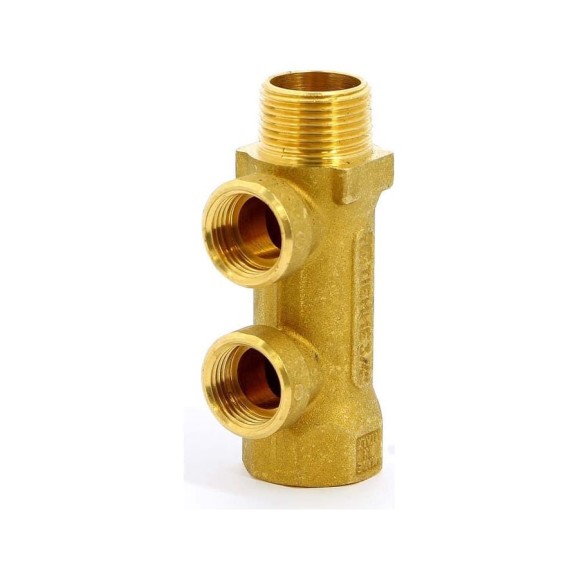 Коллектор Tiemme 2 отвода, 3/4"х1/2"В (латунь) 1910052 / 1932G050402